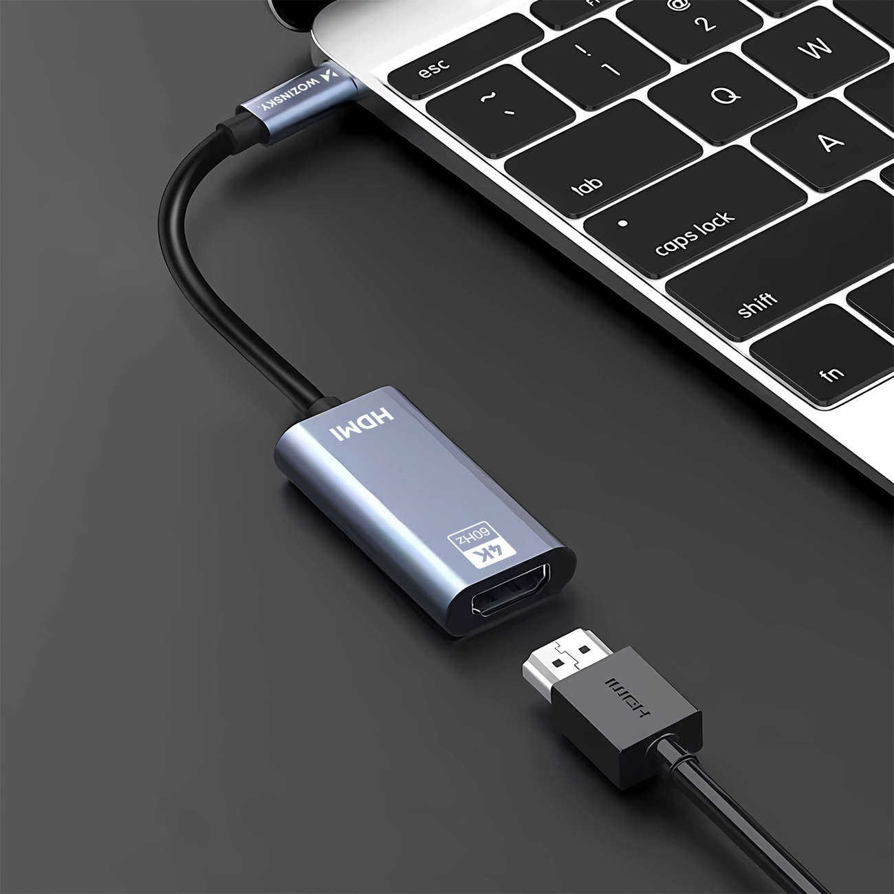 Adapter przejściówka USB-C - HDMI 4K 60Hz - czarny (9)