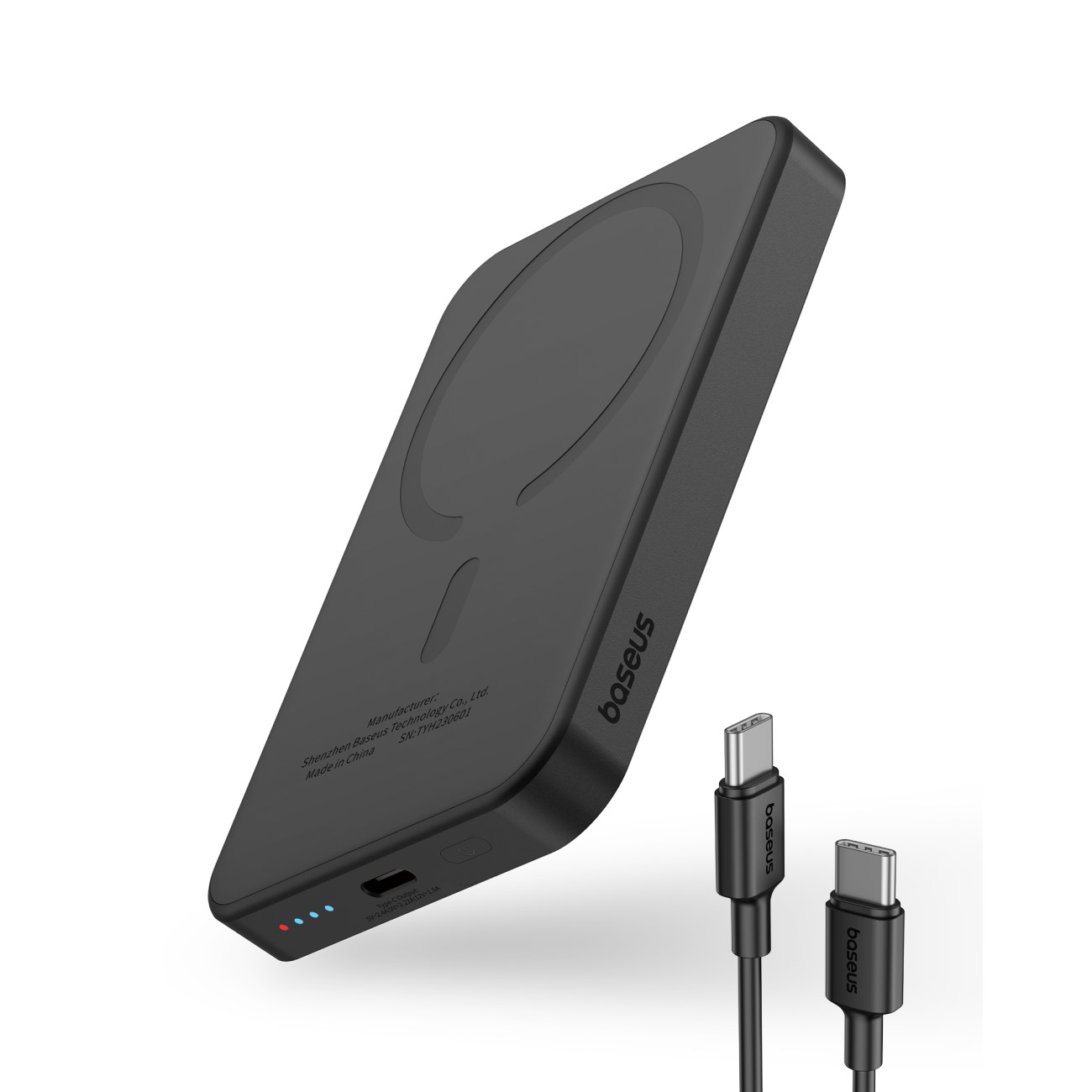 Mini powerbank 5000mAh 20W + kabel USB-C 20V / 3A czarny (3)