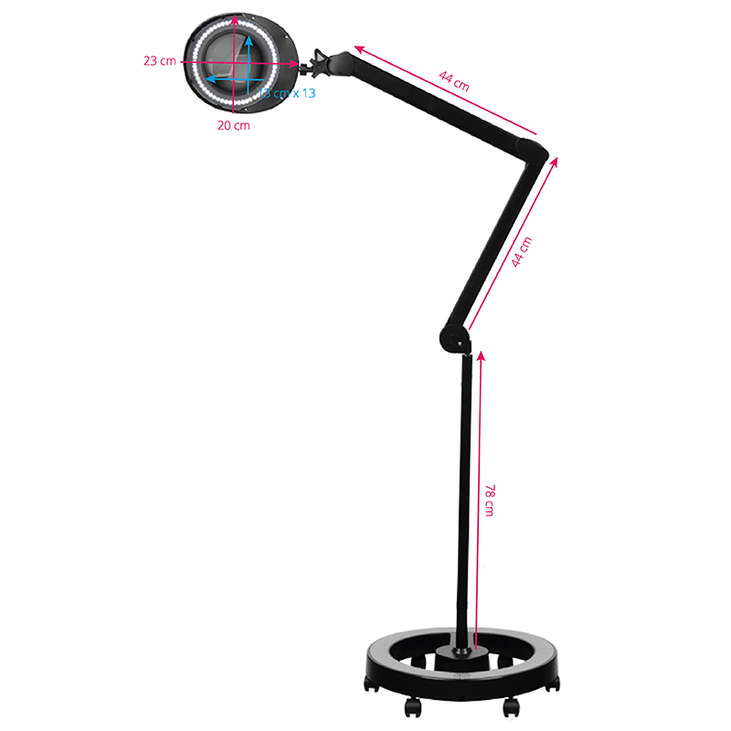 LAMPA LUPA ELEGANTE 6025 60 LED SMD 5D BLACK ZE STATYWEM (6)