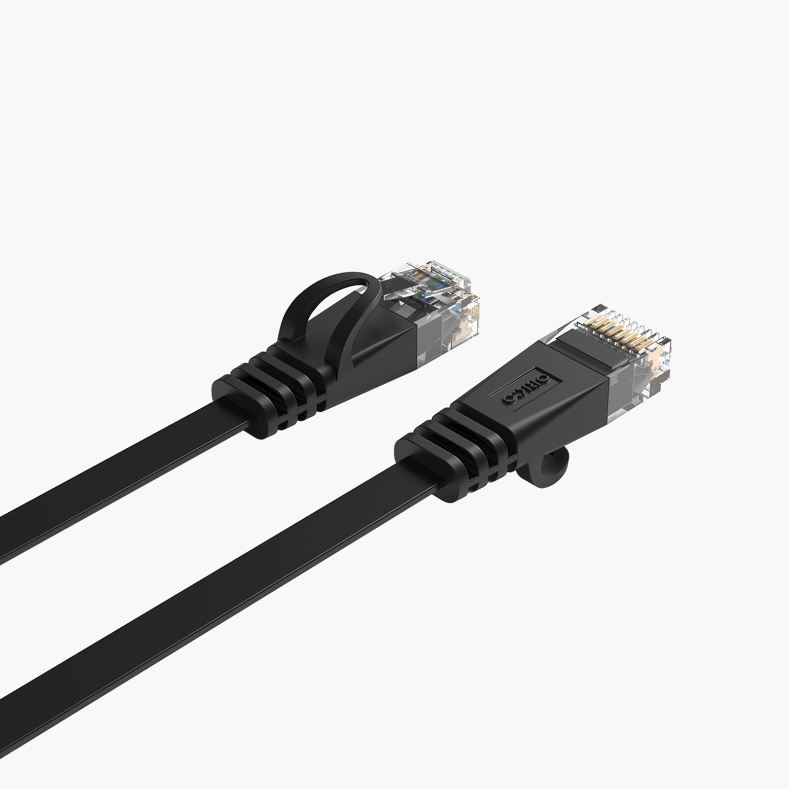 Kabel sieciowy internetowy płaski Ethernet CAT7 10Gbps RJ45 LAN 8m - czarny (4)