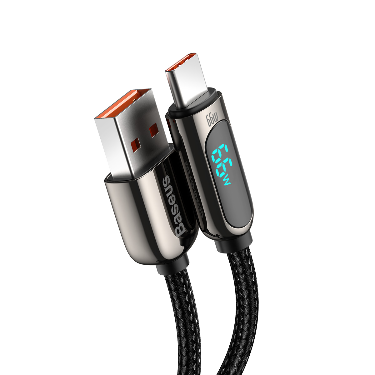 Kabel przewód Display Fast Charging Data USB-A - USB-C 66W 1m - czarny (4)
