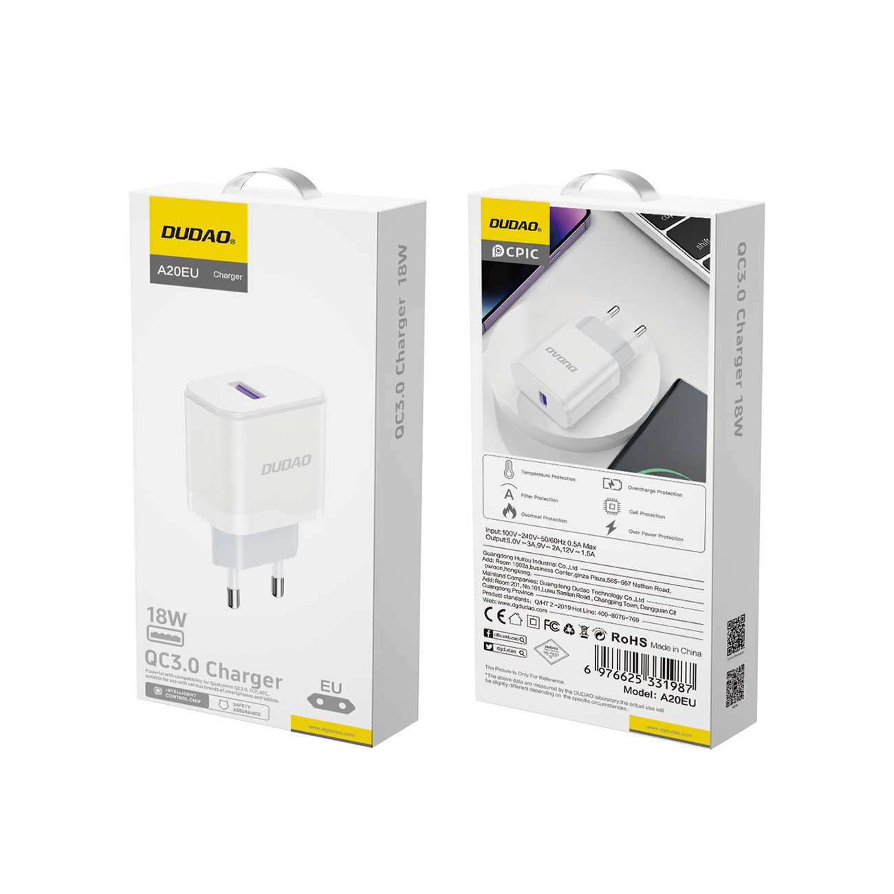 Ładowarka sieciowa do telefonu USB-A 18W - biała (7)