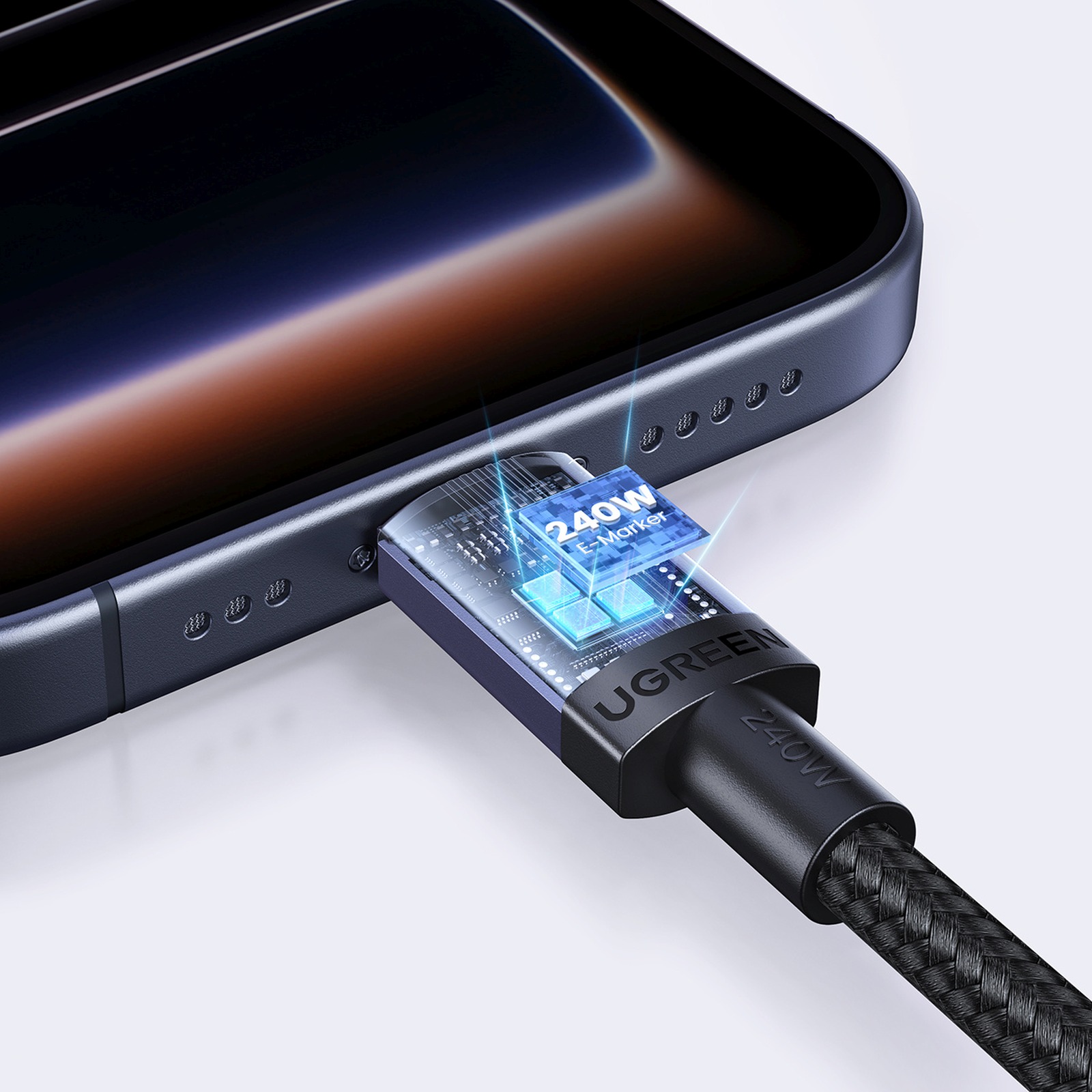 Kabel przewód USB-C PD 240W 0.5m - czarny (11)