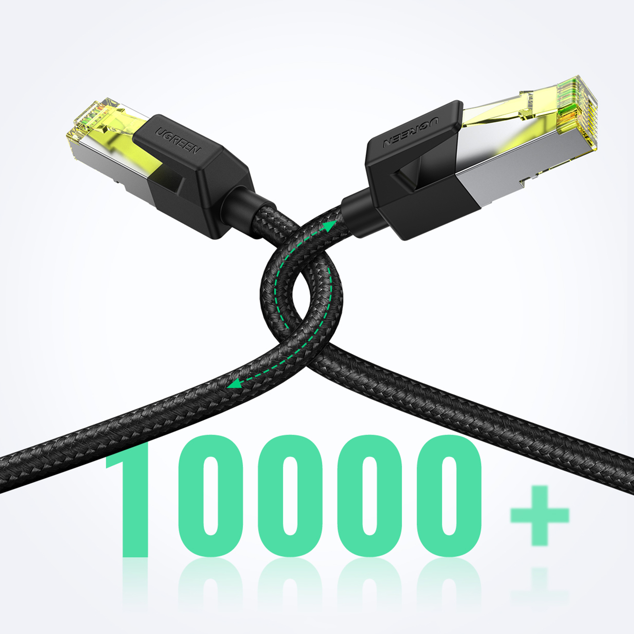 Kabel przewód patchcord Ethernet RJ45 Cat 7 10 Gbps 3m - czarny (7)