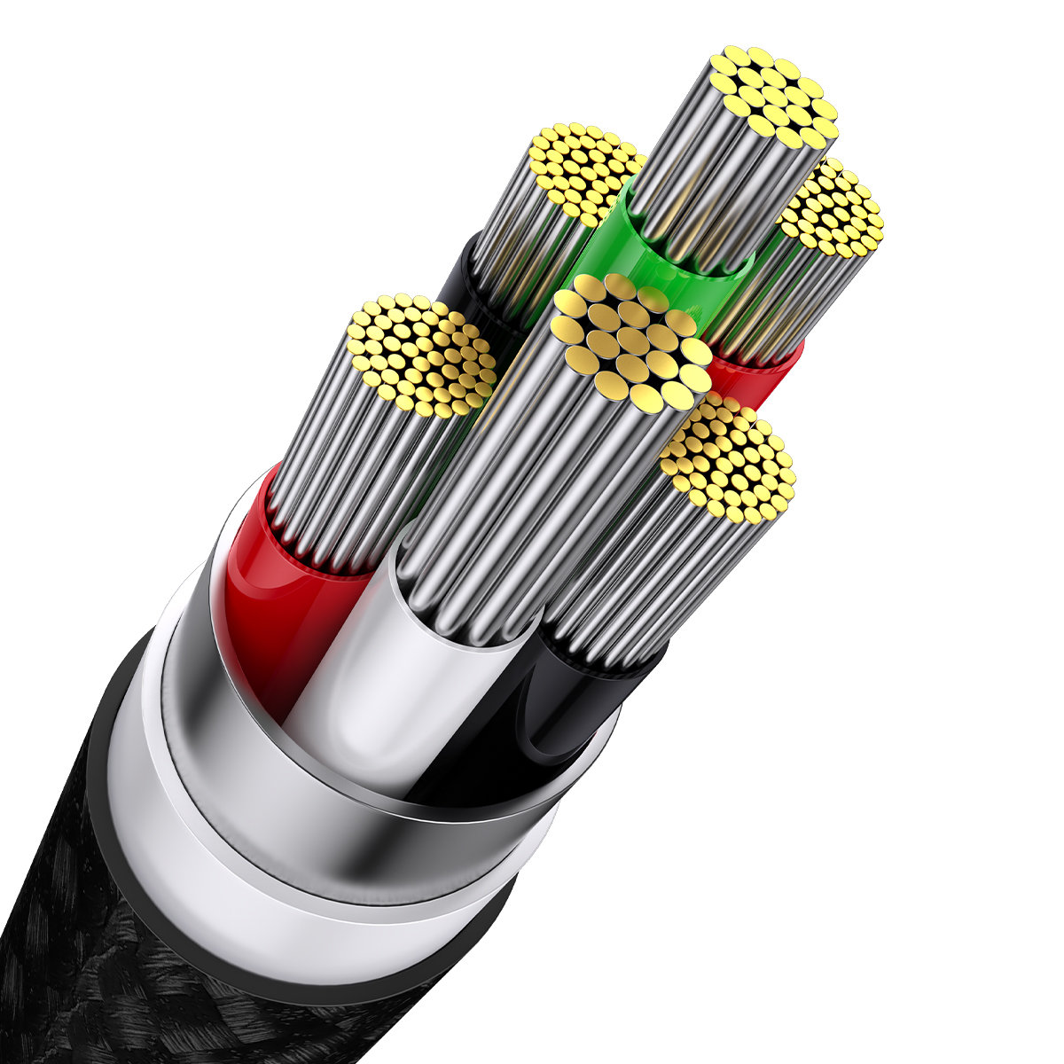 Kabel przewód 3w1 USB do USB-C / iPhone Lightning / micro USB 1.2m - czarny (6)