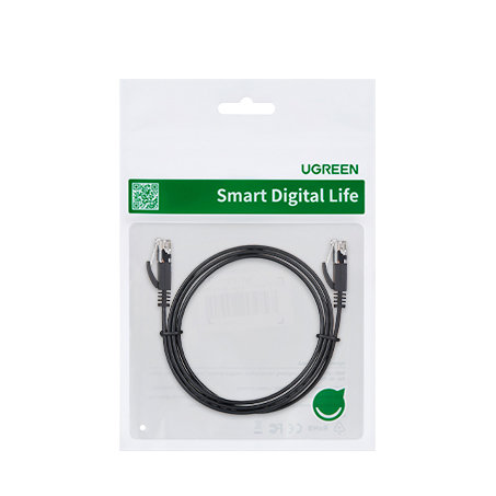 Płaski kabel sieciowy patchcord LAN RJ45 Ethernet Cat. 6 8m czarny (5)