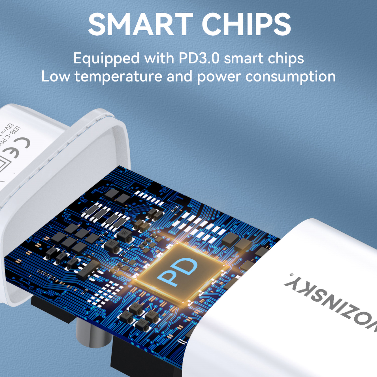 Ładowarka sieciowa 20W USB-C 100-240V biała (8)