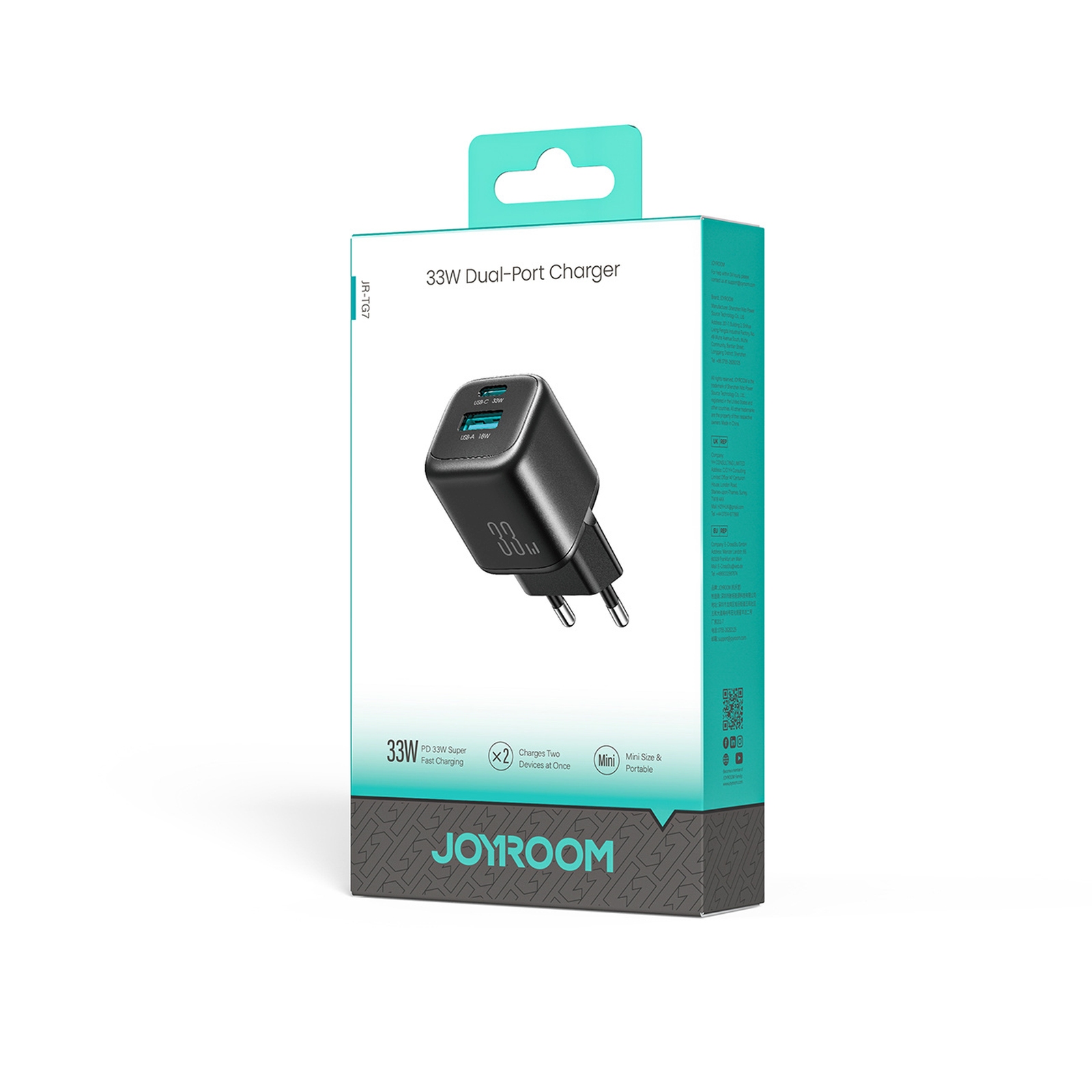 Ładowarka sieciowa USB-A USB-C 33W - czarna (7)