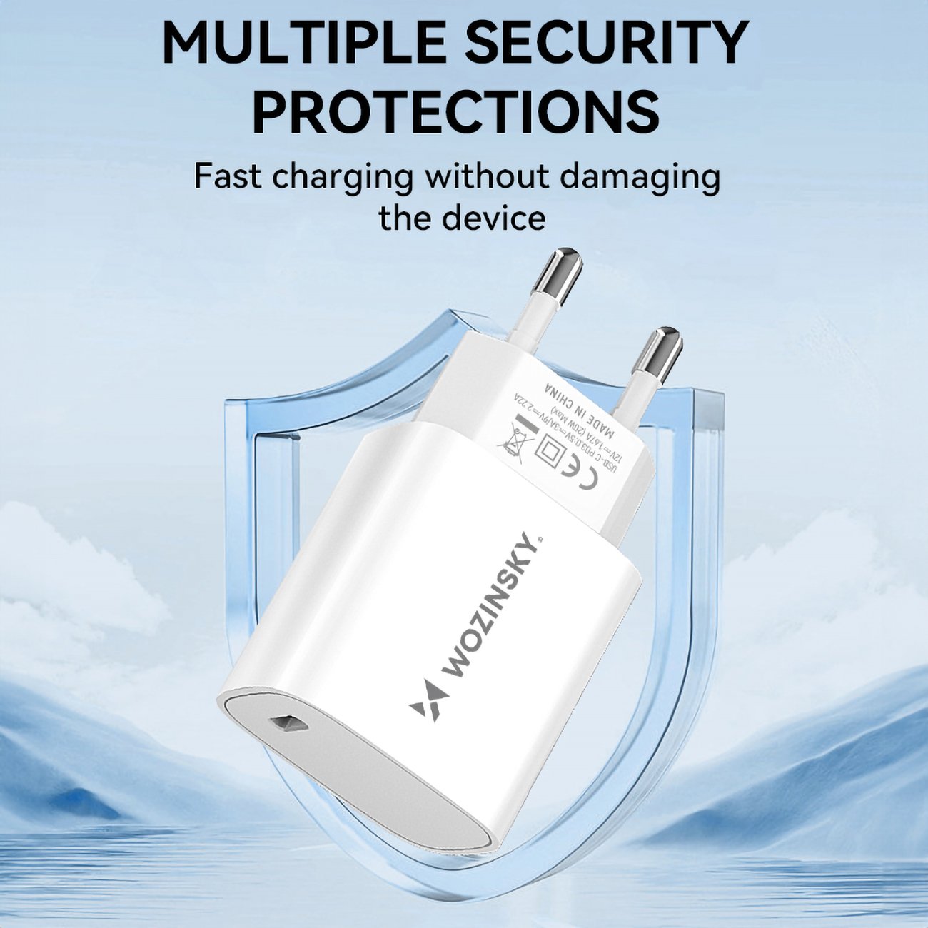 Ładowarka sieciowa 20W USB-C 100-240V biała (7)