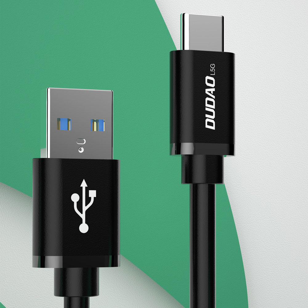 Kabel przewód USB - USB Typ C Super Fast Charge 1 m czarny (7)
