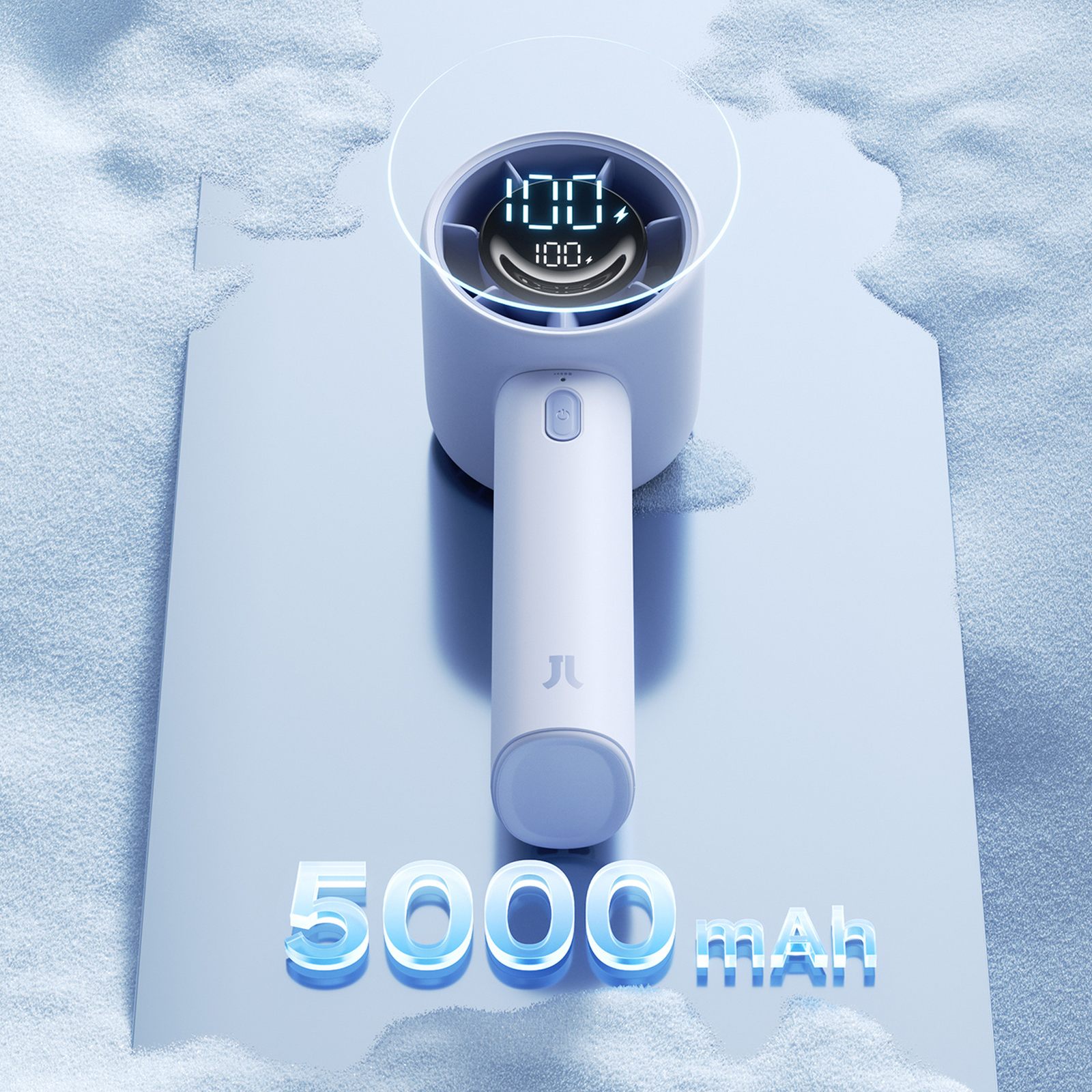 Mini wentylator wiatrak przenośny 5000mAh LED - niebieski (9)