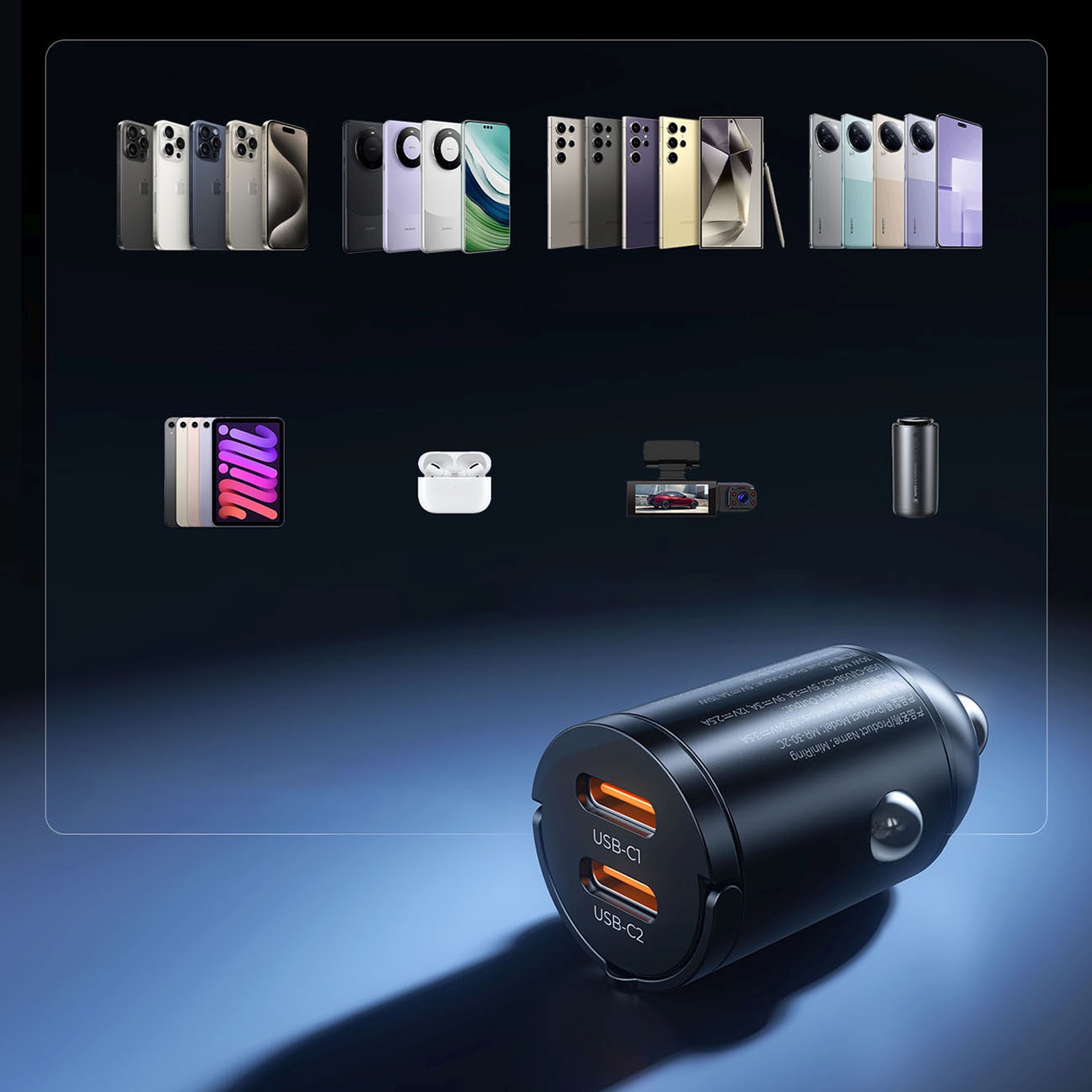 Ładowarka samochodowa USB-C 30W - czarna (6)