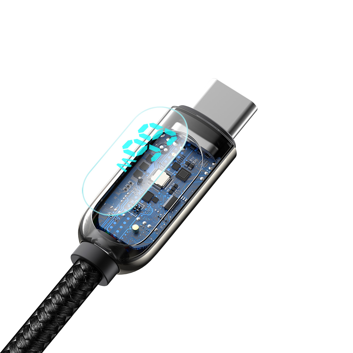 Kabel przewód Display Fast Charging Data USB-A - USB-C 66W 1m - czarny (6)