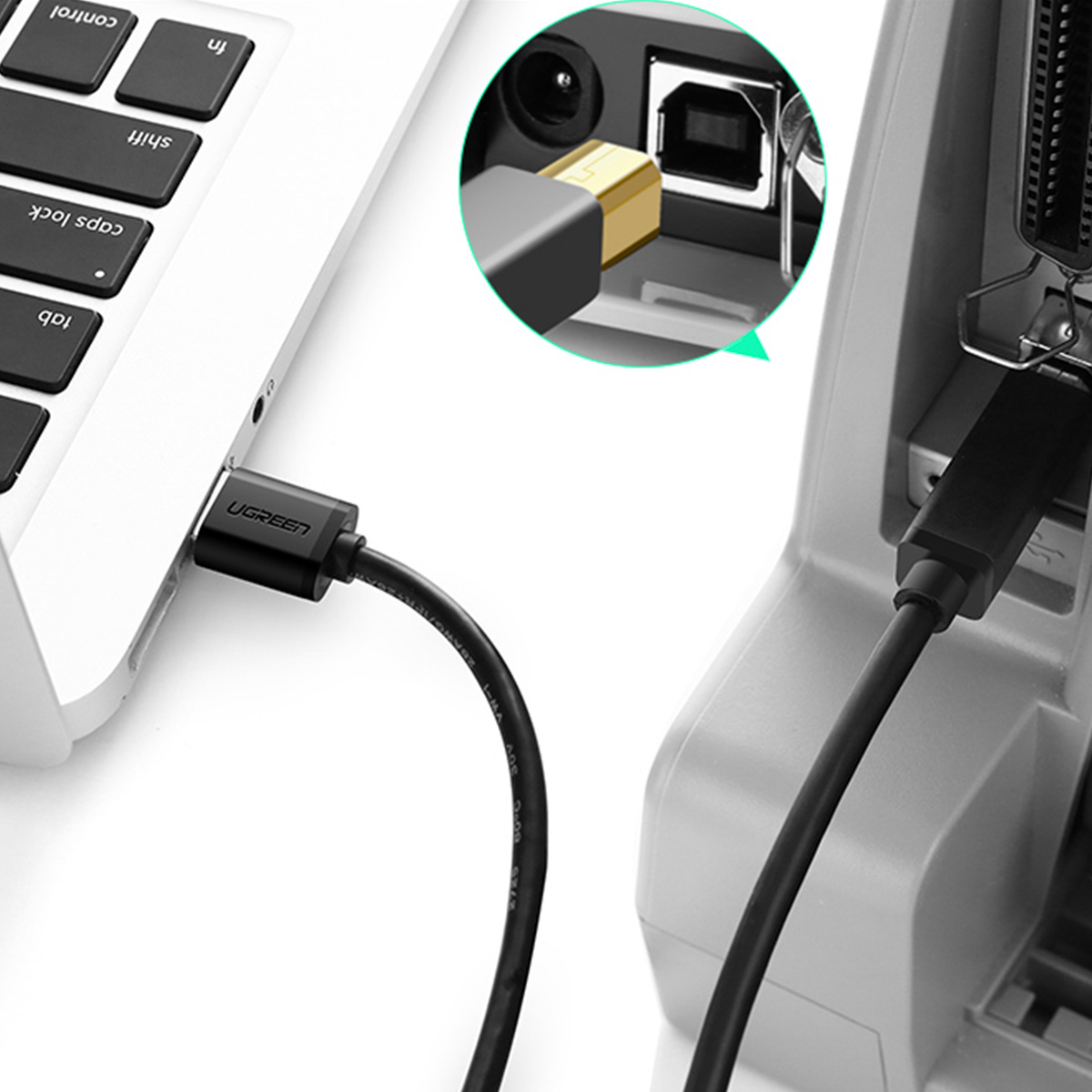 Kabel przewód do drukarki USB-A - USB-B 5Gb/s 2m czarny (4)