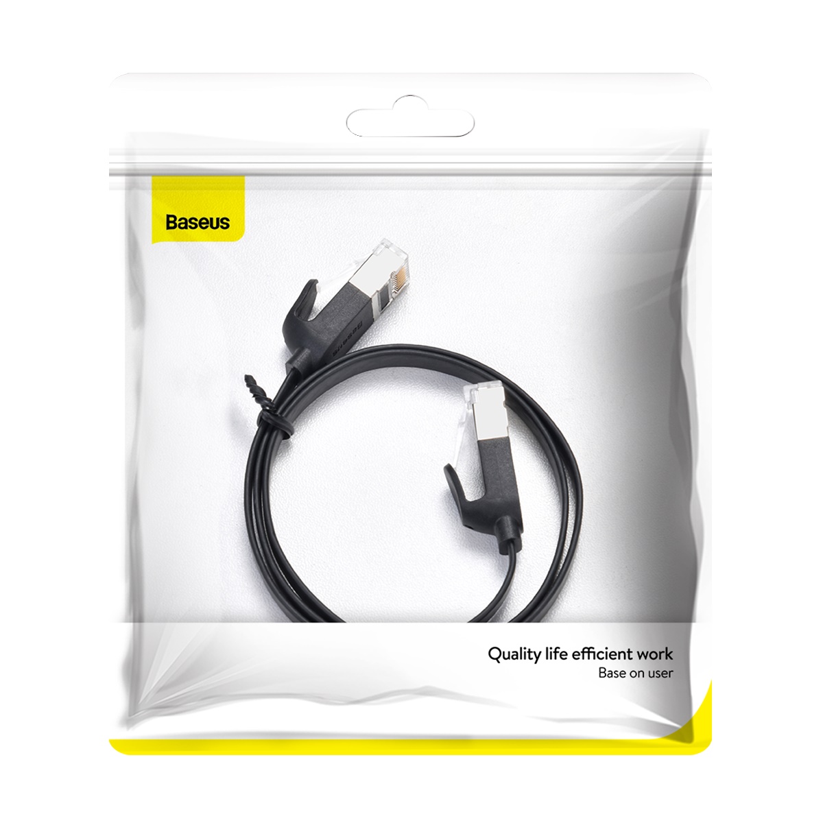 Kabel sieciowy RJ45 płaski High Speed Ethernet CAT6 1m - czarny (6)