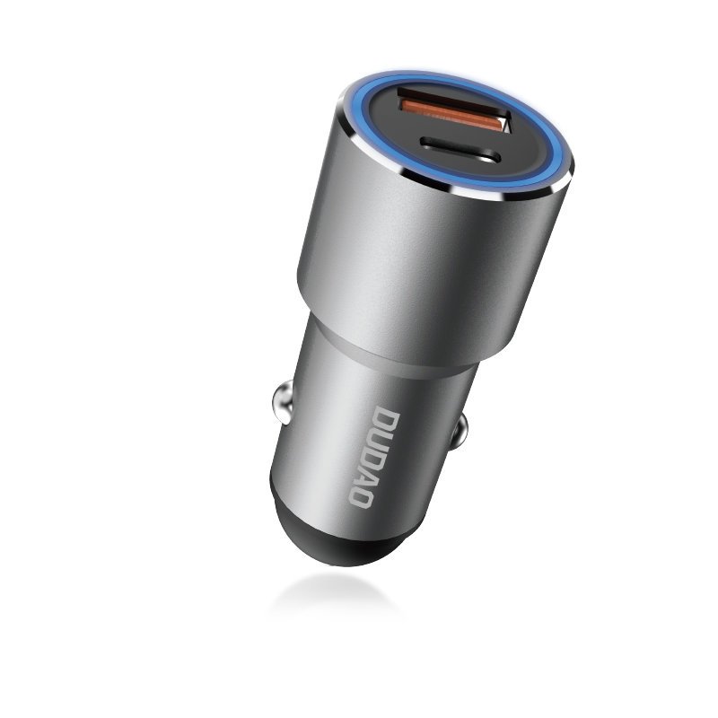 Ładowarka samochodowa USB USB-C PD QC 22,5W szary (4)