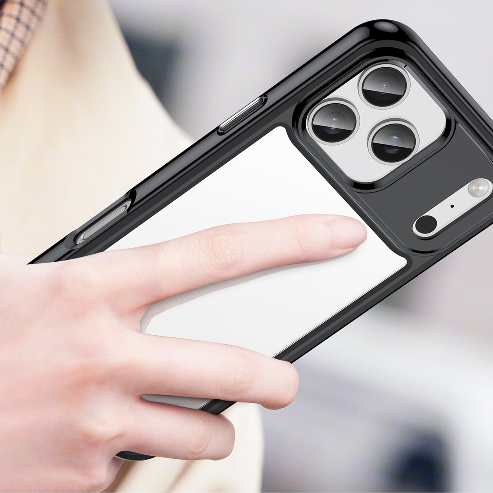 Etui case pokrowiec na iPhone 17 Pro Max Outer Space - czarne przezroczyste (5)