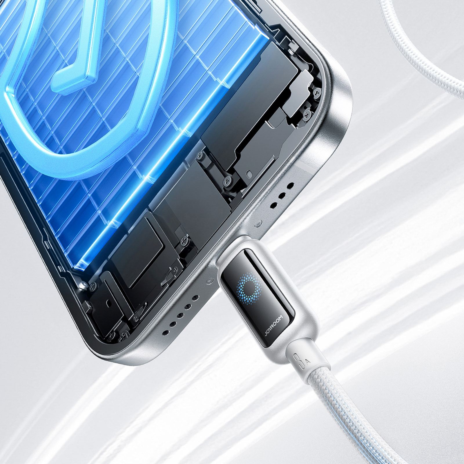 Kabel przewód USB-A - iPhone Lightning 3A 1.2m - biały (11)