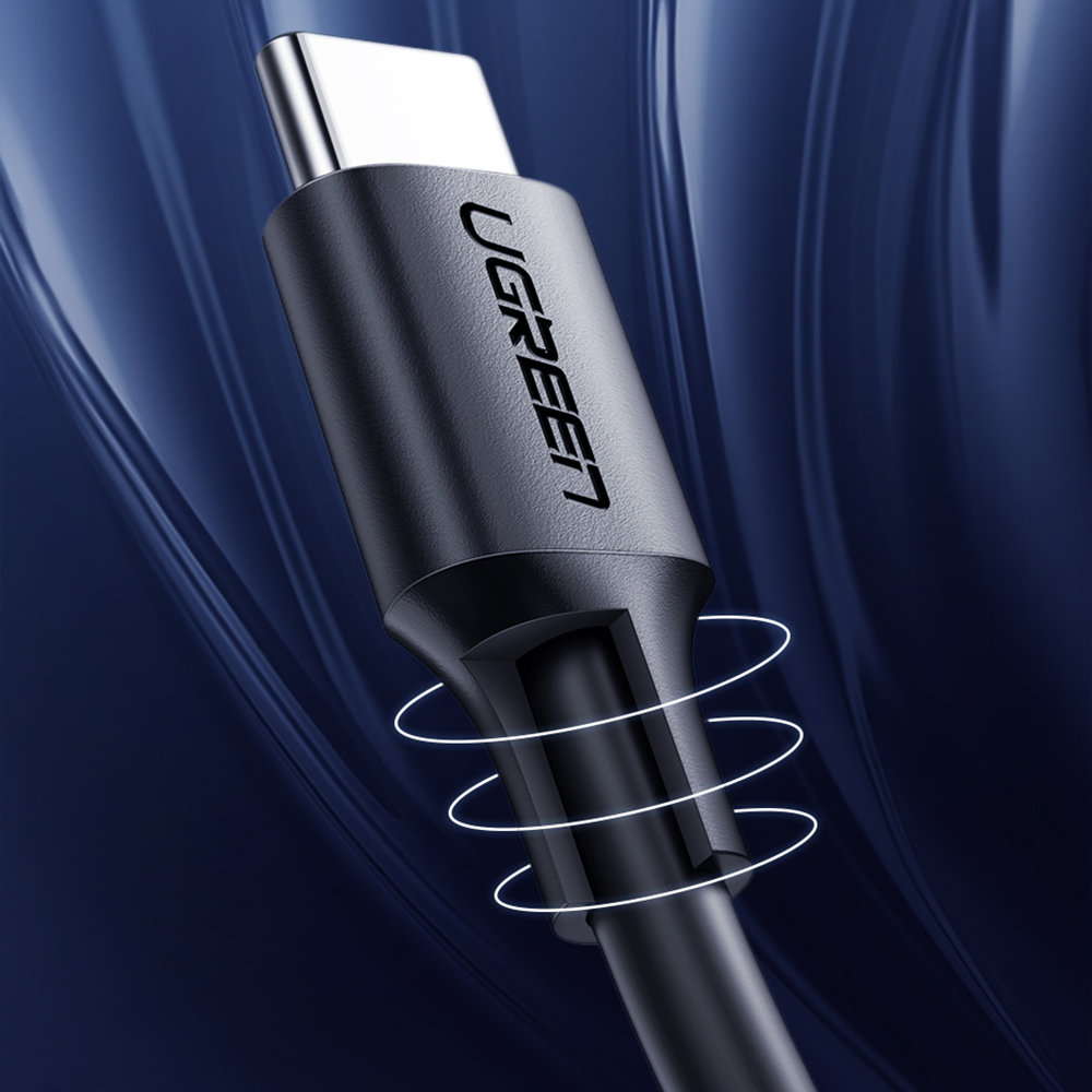 Kabel przewód USB-C do ładowania i transferu danych 3A 2m czarny (10)