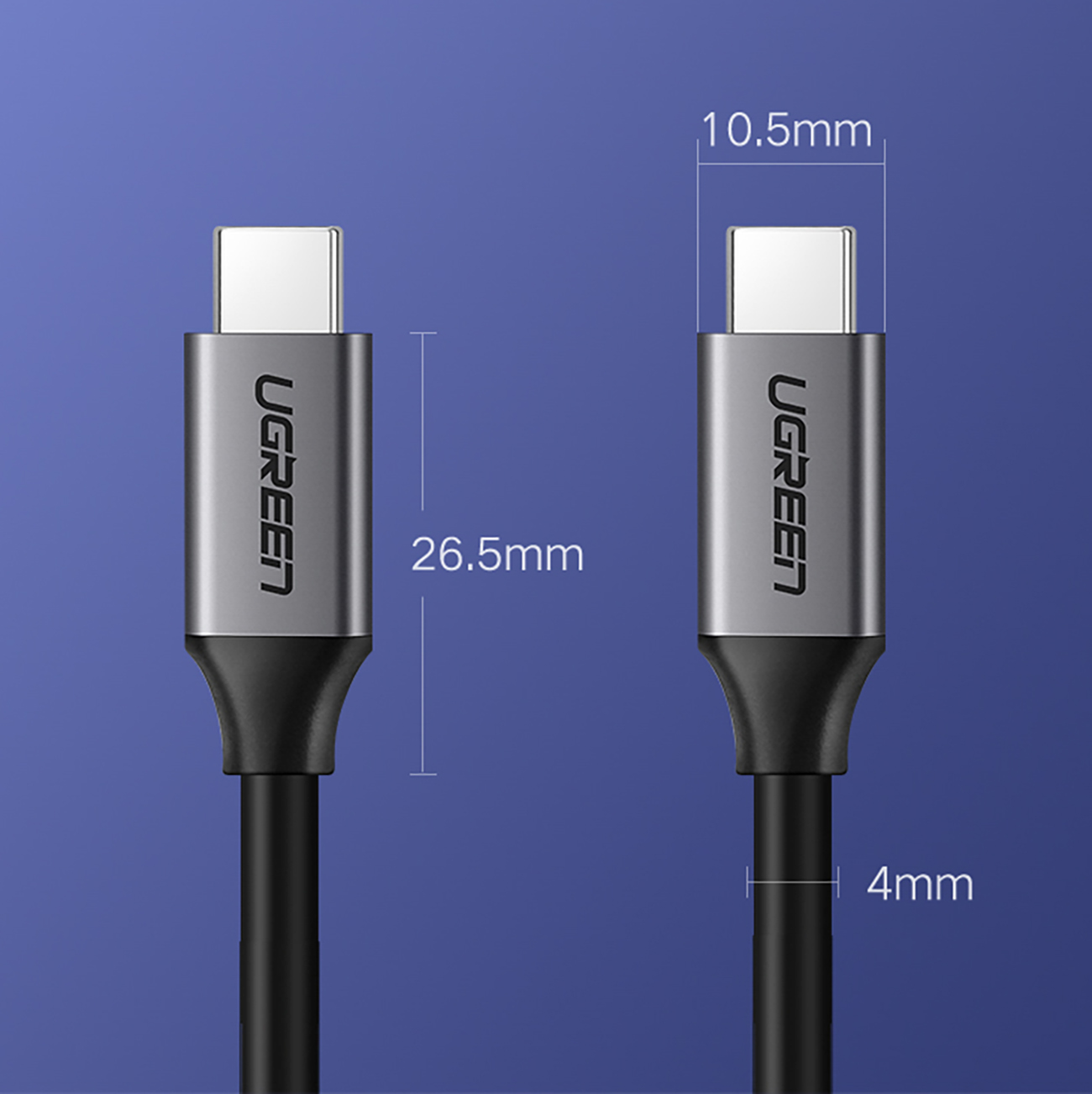 Kabel przewód USB-C 3.1 - USB-C 3.1 1.5m - szary (9)