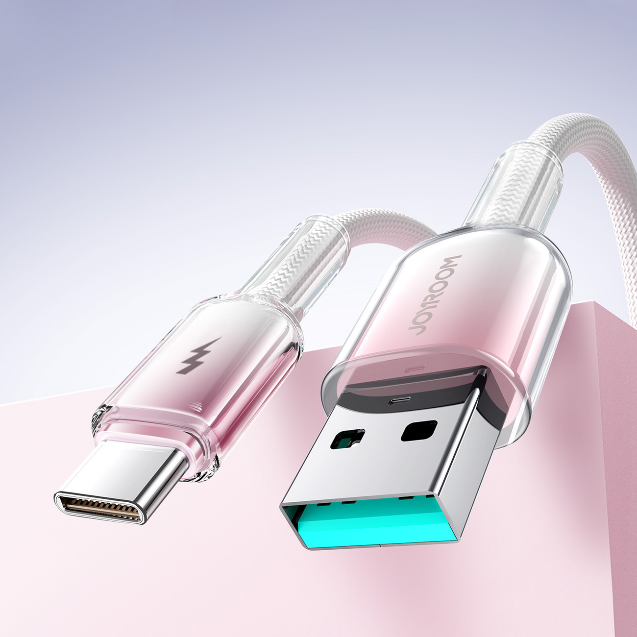 Kabel przewód Crystal-Clear Series 3A USB-A - USB-C 1.2m - biały (9)