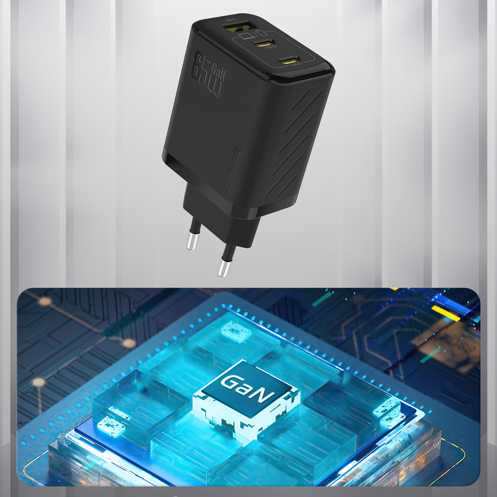 Ładowarka sieciowa A29 GaN USB-C USB-A 65W - czarna (5)