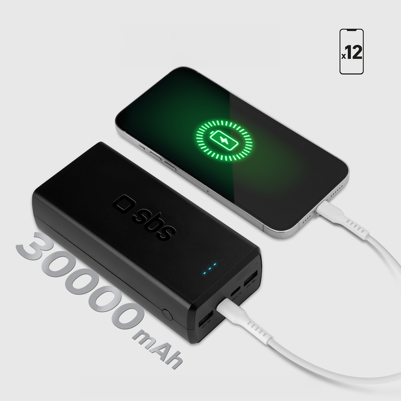 Powerbank 30000 mAh USB-C USB-A - czarny (7)