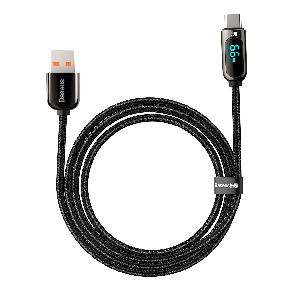 Kabel przewód Display Fast Charging Data USB-A - USB-C 66W 1m - czarny (3)