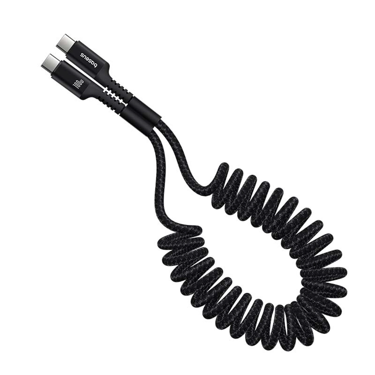 Kabel przewód spiralny USB-C Fish-Eye 100W 1m - czarny (3)