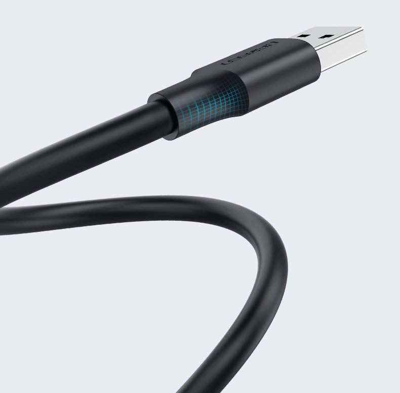 Kabel przewód USB 2.0 męski 0.5m czarny (11)