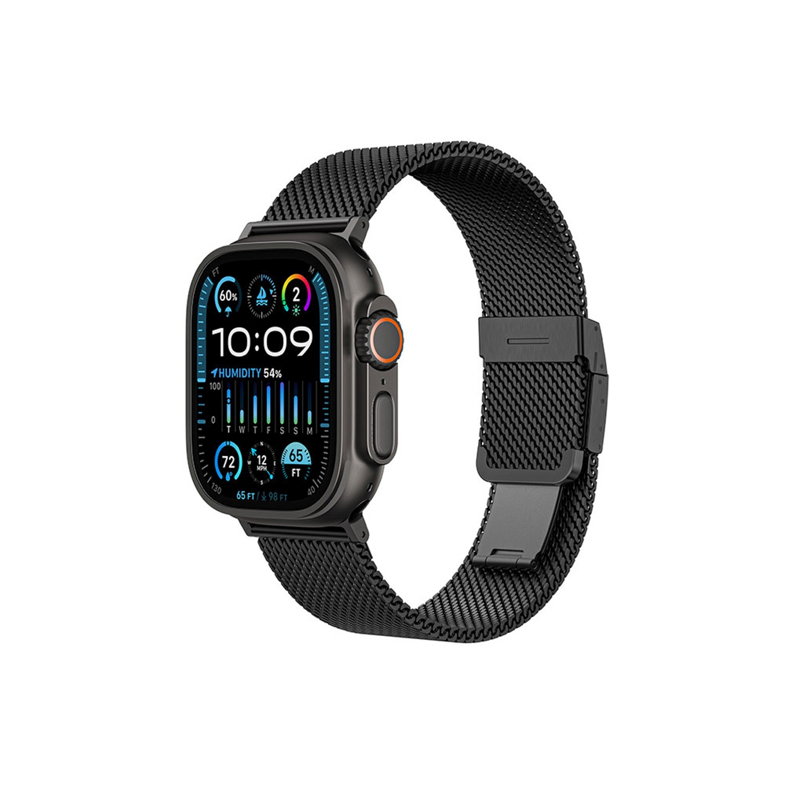 Pasek tytanowy na AppleWatch 38/40/41/42/44/45/46/49 mm - czarny