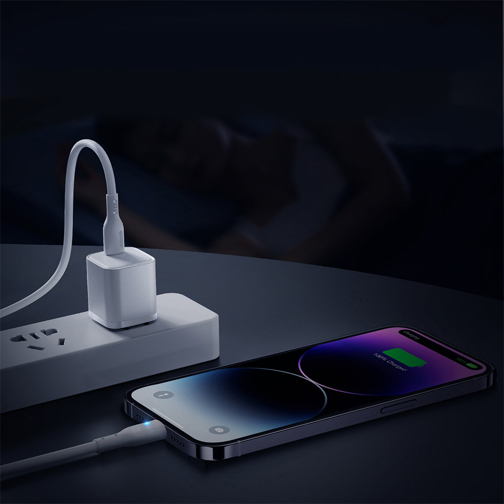 Kabel do iPhone ze wskaźnikiem LED USB-C - Lightning 20W 2m biały (3)
