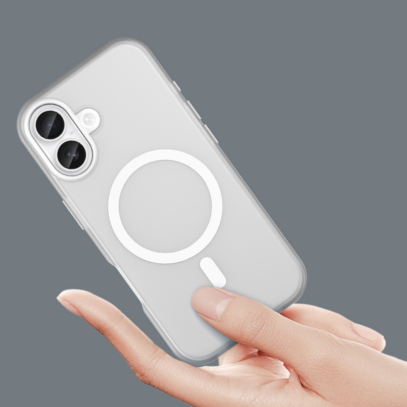 Etui case na iPhone 17 Magnetic Abrasive MagSafe - matowe białe (4)
