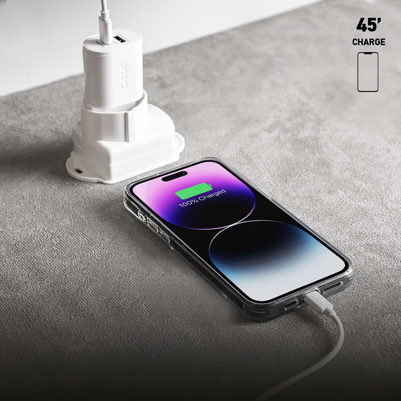 Ładowarka sieciowa Power Delivery USB-A USB-C 20W - biała (7)