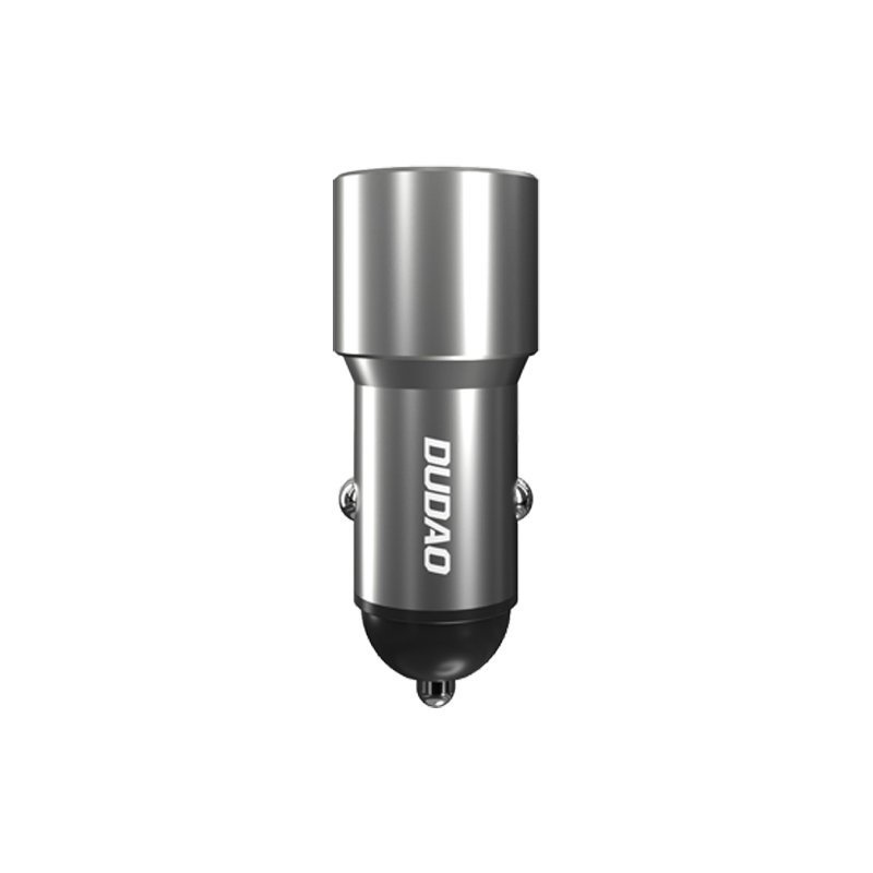 Ładowarka samochodowa USB-A USB-C PD QC 22.5 W - szary (4)