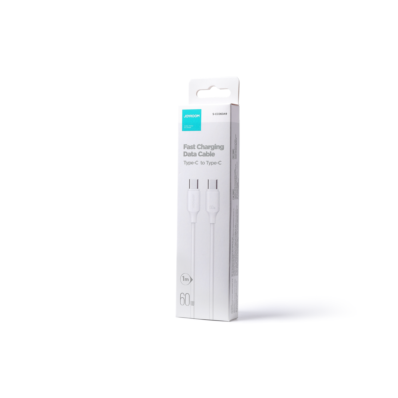 Kabel przewód USB-C - USB-C 480Mb/s 60W 1m biały (5)