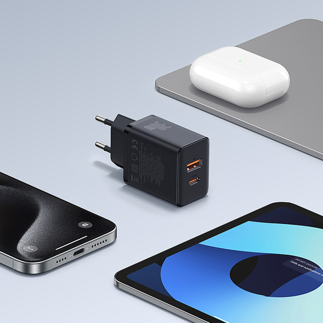 Ładowarka sieciowa USB-C USB-A Cube Pro 30W - czarna (11)