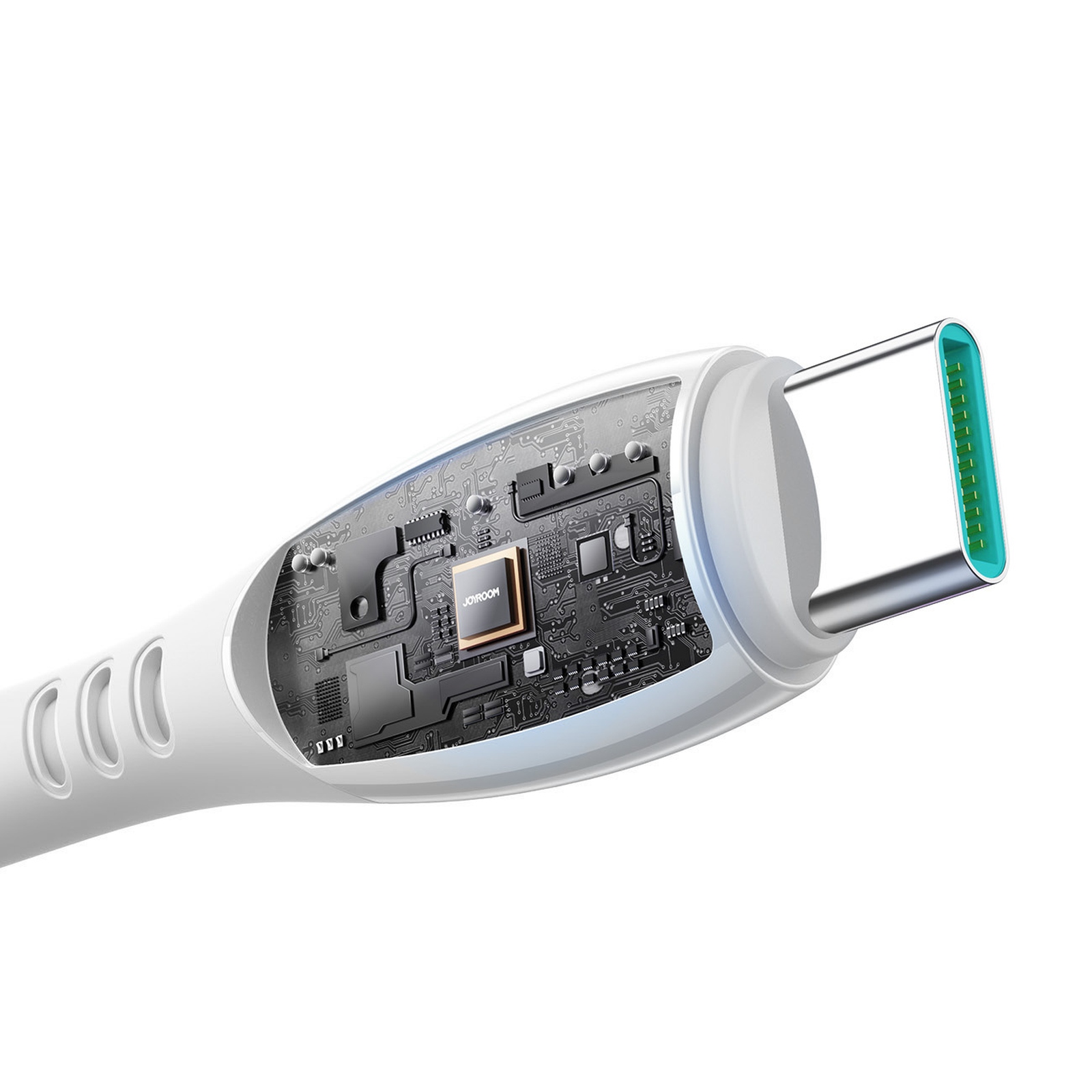 Kabel przewód USB-A - USB-C Vibrant Series 3A 1.2m - biały (5)
