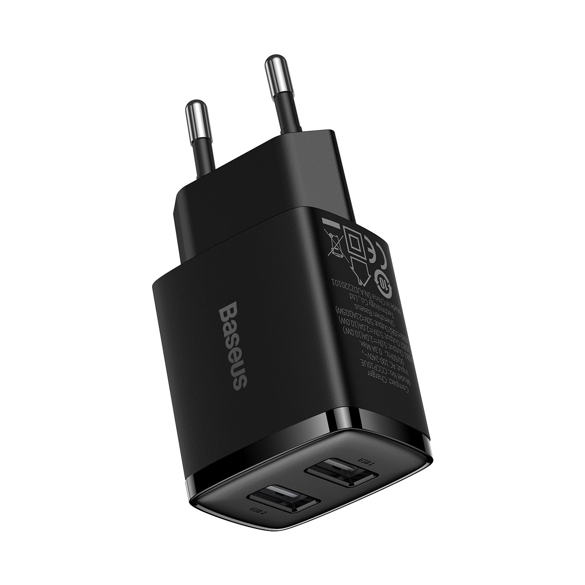 Ładowarka sieciowa Compact 2x USB 10.5W czarny (7)