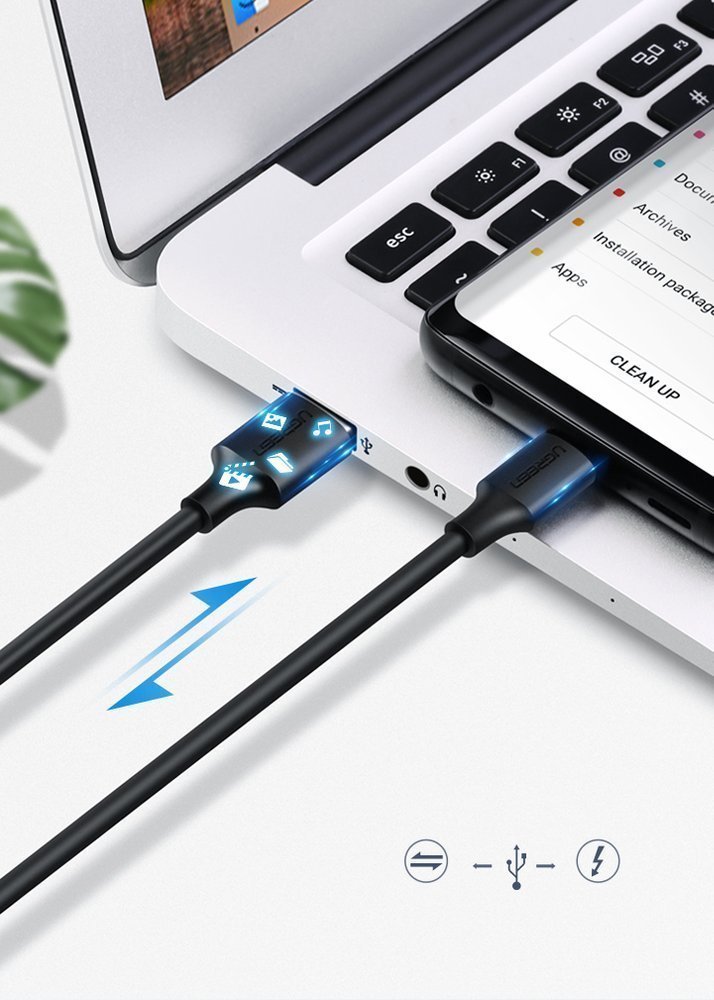 Kabel przewód USB - USB-C 3A 3m czarny (6)