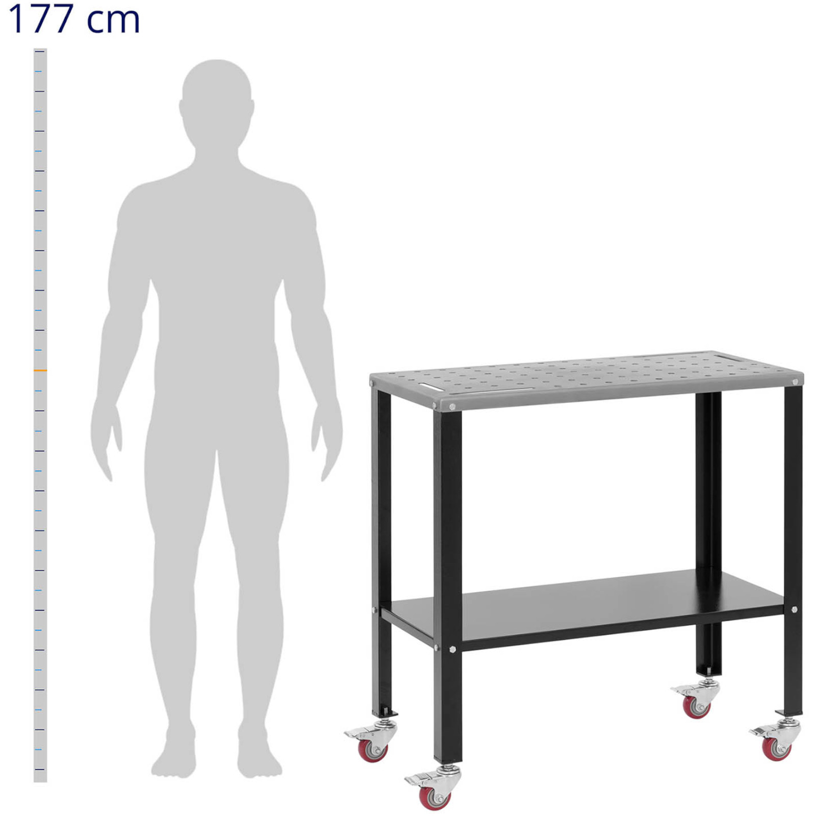 Stół spawalniczy montażowy mobilny z półką do 544kg 91x46cm (3)