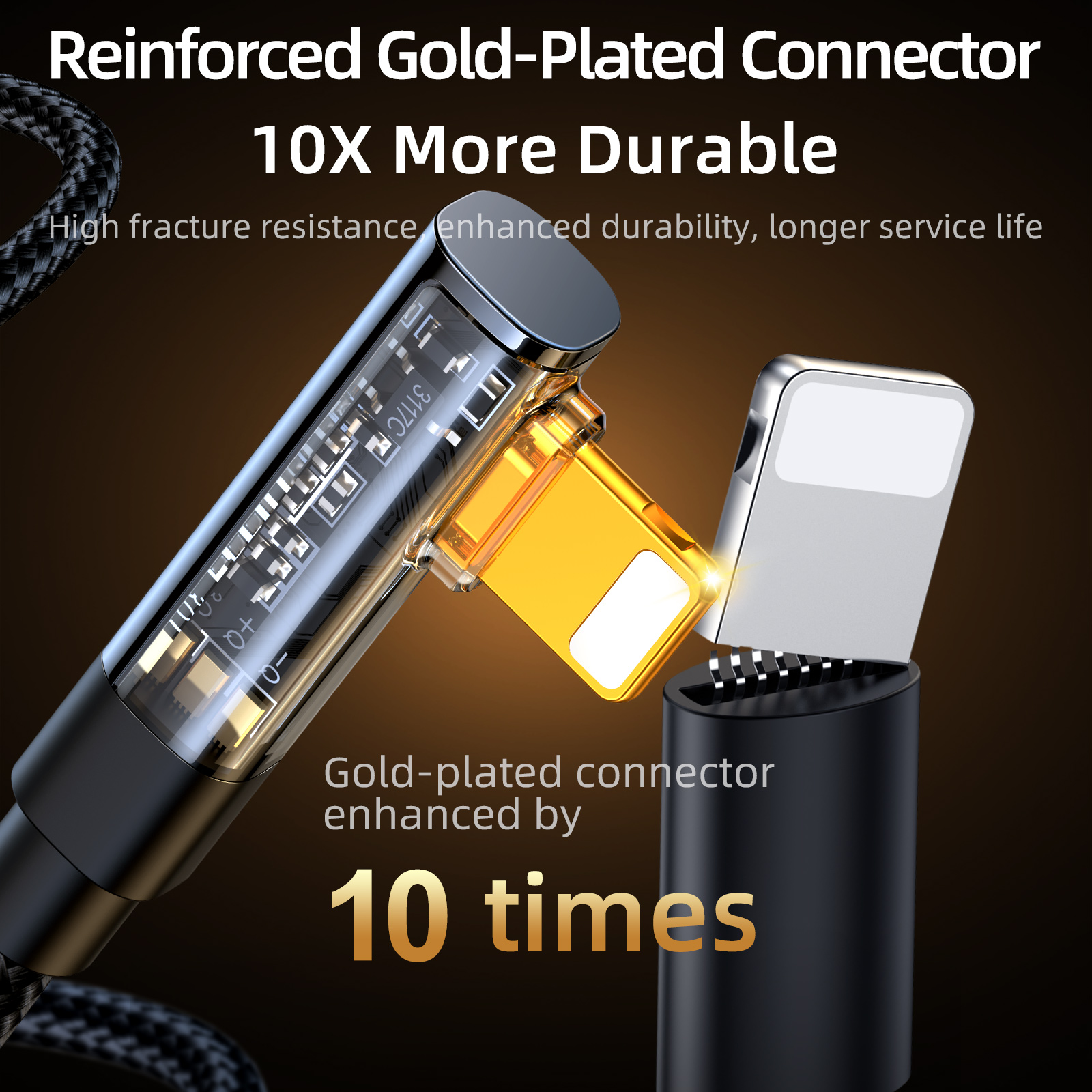 Kabel przewód kątowy do iPhone USB-A - Ligtning 2.4A 1.2m niebieski (8)
