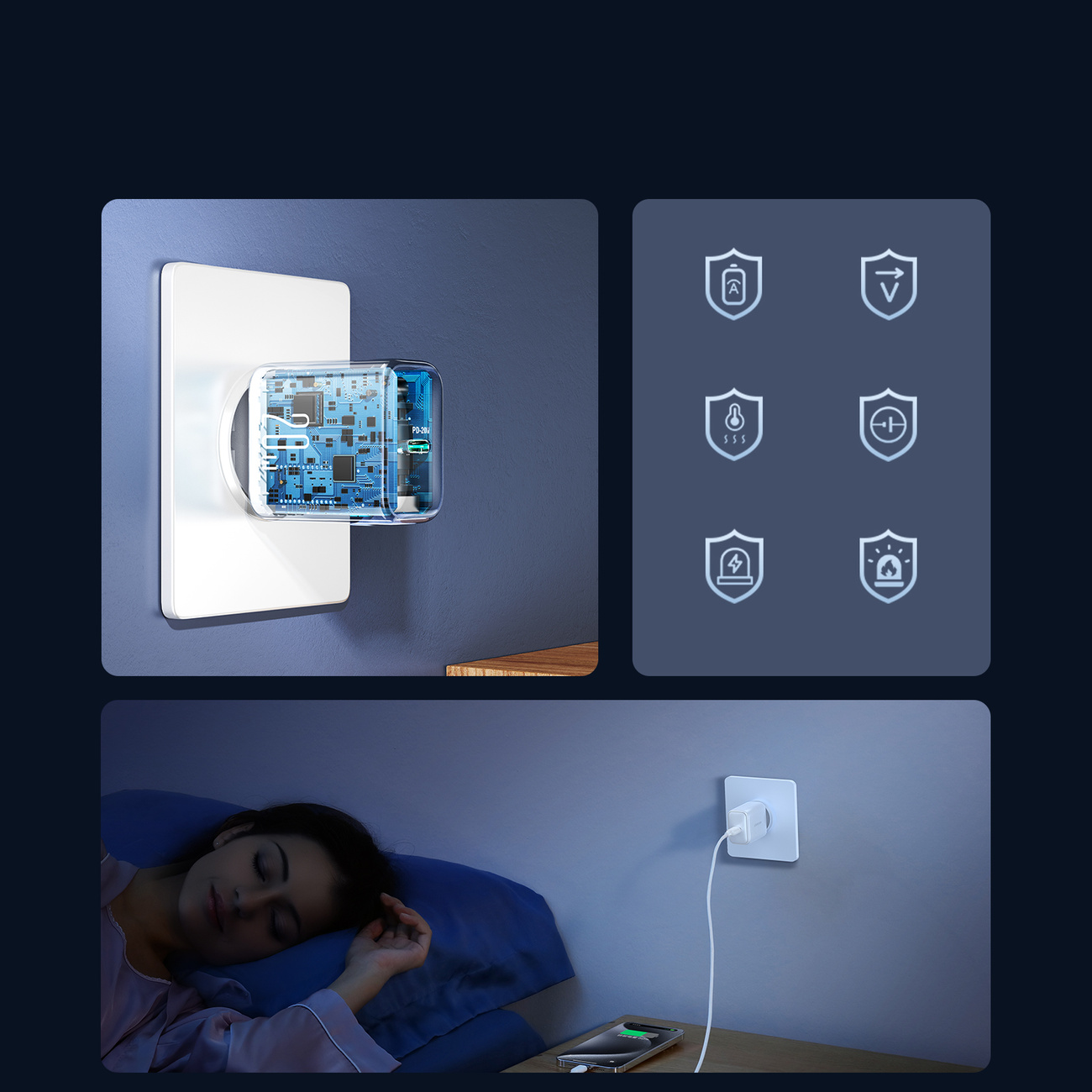 Ładowarka sieciowa USB-C PD QC 20W + kabel do iPhone Lightning 1m - biała (11)