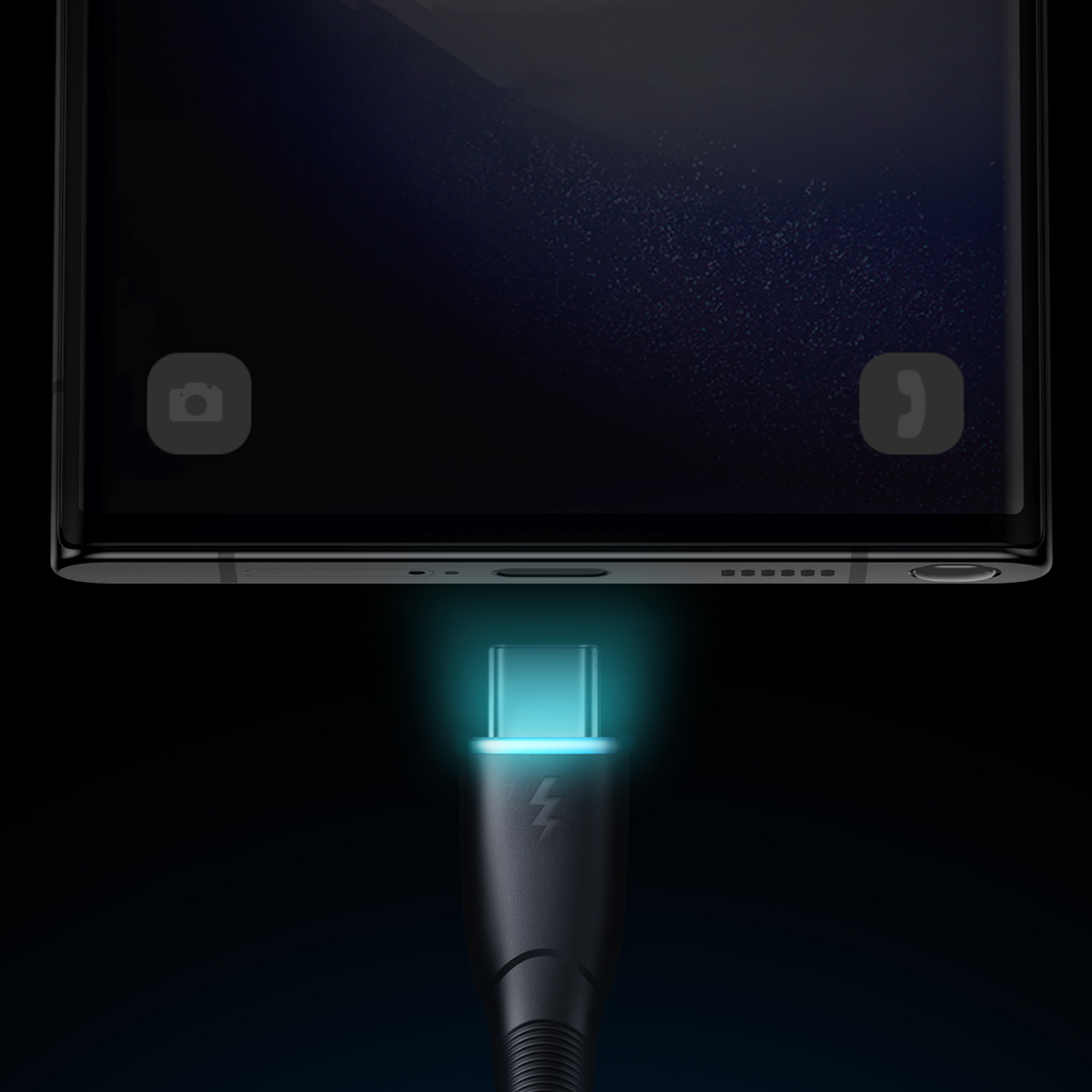 Kabel przewód Starry Series USB-A - USB-C 3A 1m czarny (11)