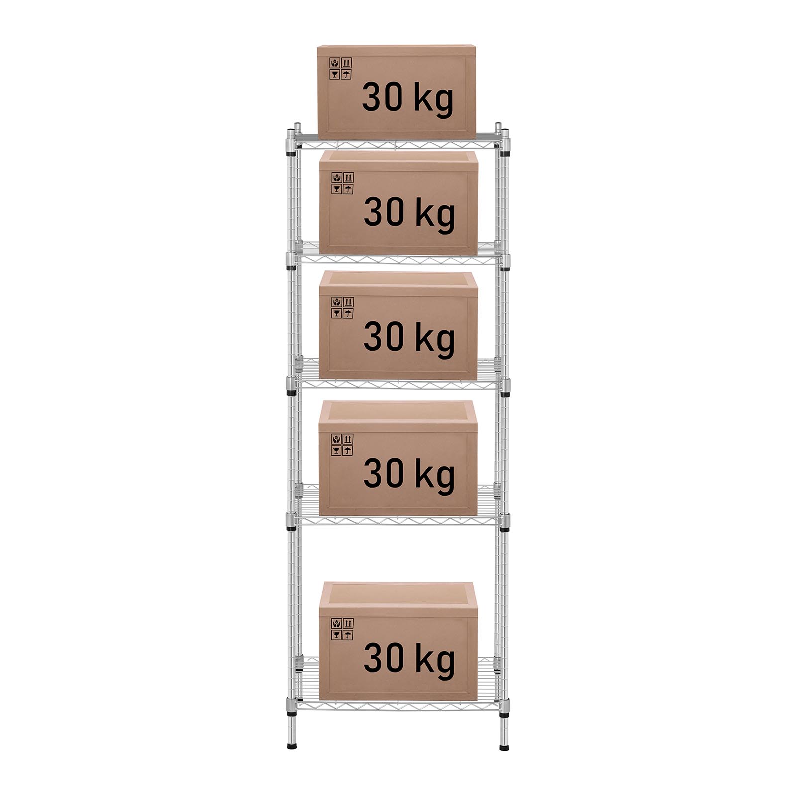 Regał magazynowy druciany ażurowy kolor szary 150x55x35cm do 150kg (3)