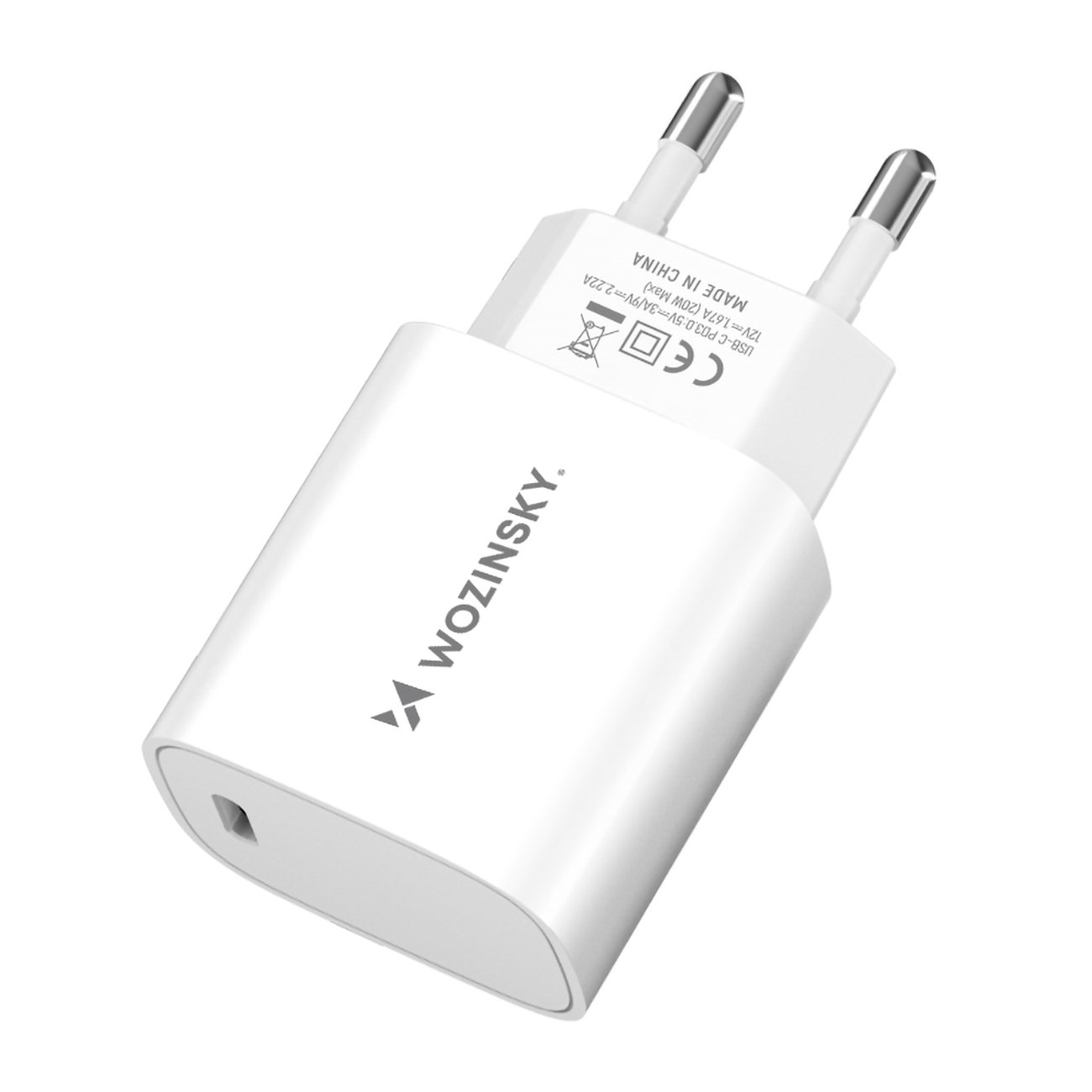 Ładowarka sieciowa 20W USB-C 100-240V biała (3)