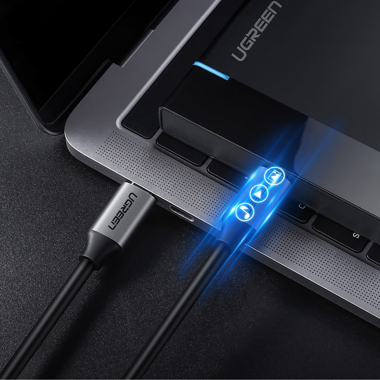 Kabel przewód USB-C 3.1 - USB-C 3.1 1.5m - szary (5)