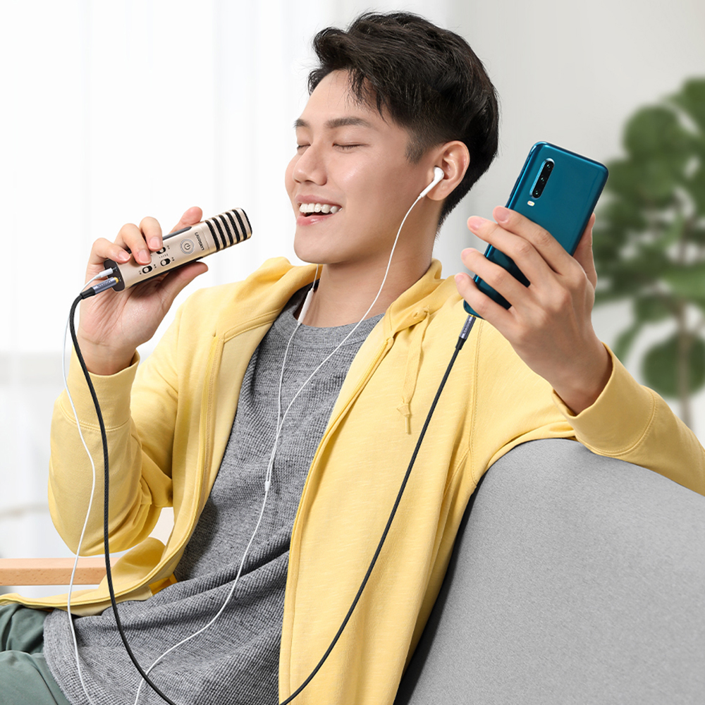 Kabel przewód audio AUX mini jack 3.5mm męski 3m czarny (6)