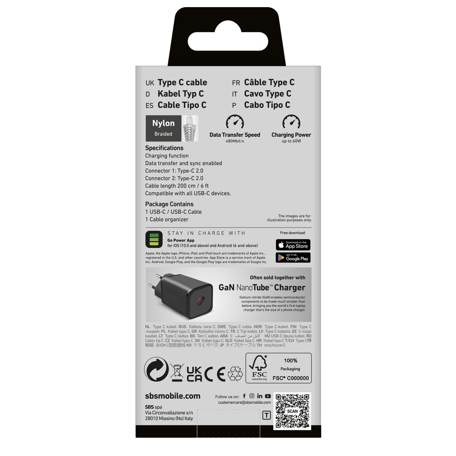 Kabel przewód PD USB-C 60W 2m - szary (3)