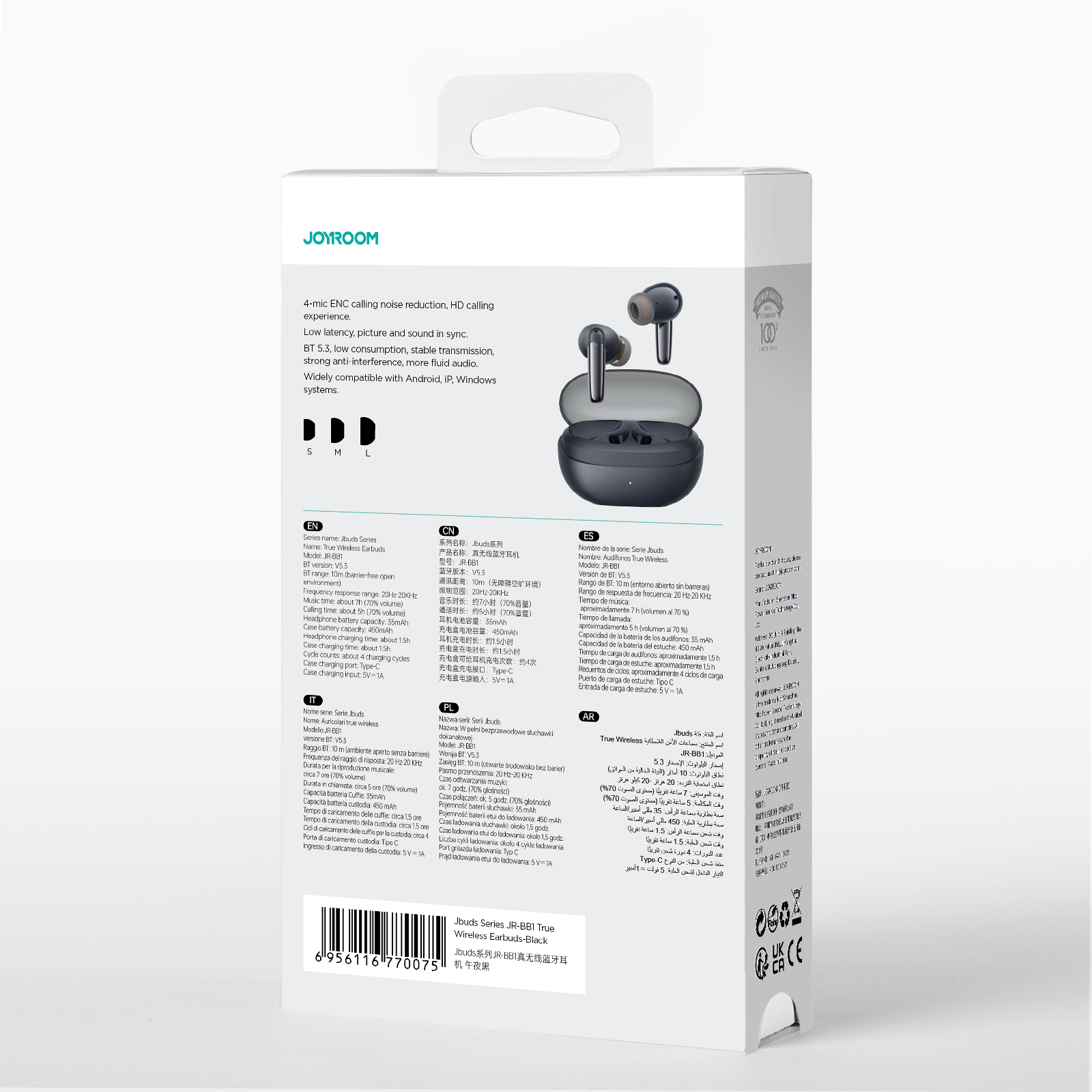 Douszne słuchawki bezprzewodowe ENC Jbuds Series USB-C czarne (6)
